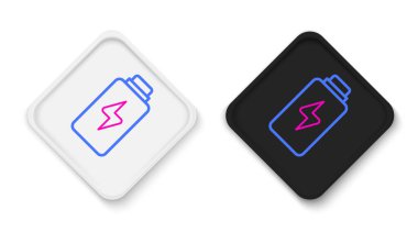 Çizgi Batarya şarj seviyesi göstergesi simgesi beyaz arkaplanda izole edildi. Renkli taslak konsepti. Vektör