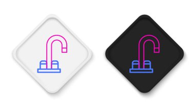 Line Water musluk simgesi beyaz arkaplanda izole edildi. Renkli taslak konsepti. Vektör