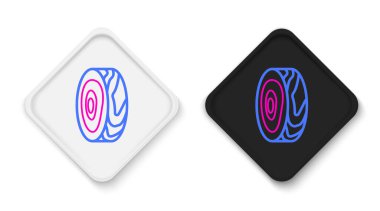 Çizgi Ağacı halka simgesi beyaz arkaplanda izole edildi. Ahşap kesit. Renkli taslak konsepti. Vektör