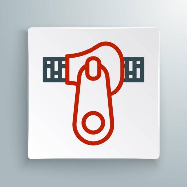 Beyaz arkaplanda çizgi fermuarı simgesi izole edildi. Renkli taslak konsepti. Vektör