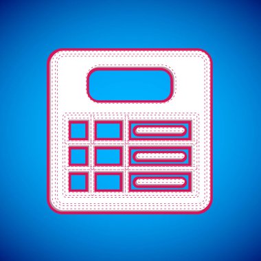 Mavi arkaplanda beyaz tren istasyonu simgesi izole edildi. Mekanik skor tabelası. Trendeki billboarddaki uçuş bilgileri. Vektör