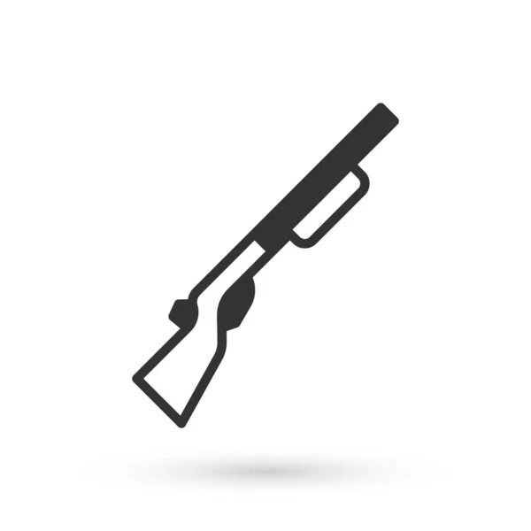 Icône Pistolet Chasse Gris Isolé Sur Fond Blanc Fusil Chasse — Image vectorielle