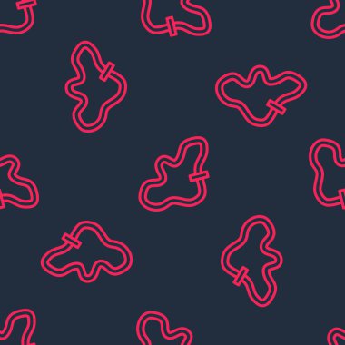 Kırmızı çizgi yarış pisti simgesi siyah arkaplanda izole edilmiş. Vektör