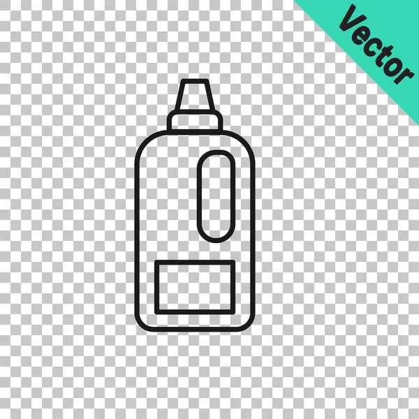 Black Line Plastikflasche Für Waschmittel Bleichmittel Spülmittel Oder Ein Anderes — Stockvektor