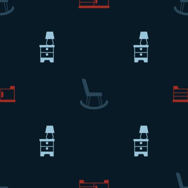 Koltuk koltuğu ve mobilya sehpasını lamba desenli olarak dizin. Vektör.