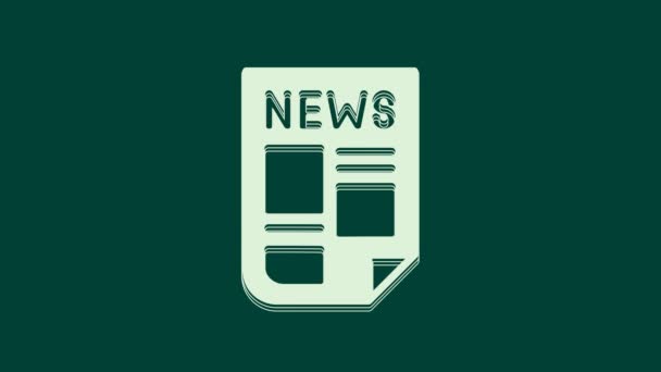 White News Symbol Isoliert Auf Grünem Hintergrund Zeitungsschild Symbol Der — Stockvideo