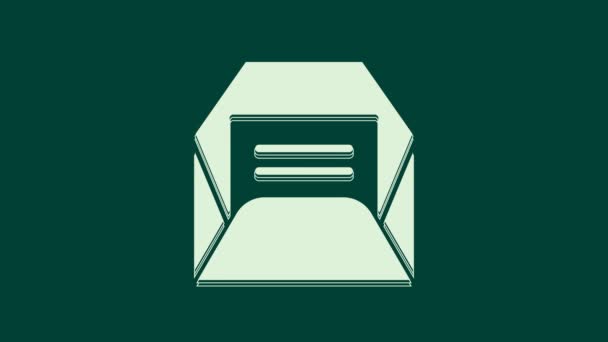 Weißes Umschlagsymbol Isoliert Auf Grünem Hintergrund Konzept Der Empfangenen Botschaft — Stockvideo