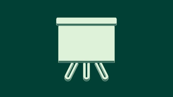 Ikona White Chalkboard Izolované Zeleném Pozadí Škola Tabuli Grafická Animace — Stock video