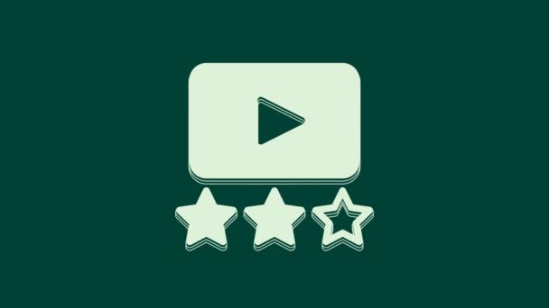 White Film Movie Cinematography Rating Review Icon Isolated Green Background — Stock Video
