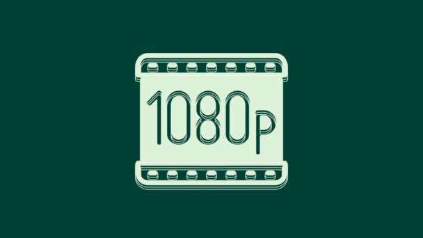 Icona Full 1080P Bianca Isolata Sfondo Verde Animazione Grafica Video — Video Stock
