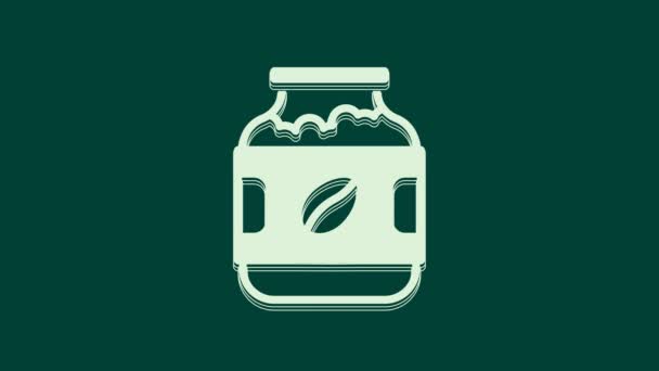 Λευκό Μπουκάλι Βάζο Καφέ Απομονωμένο Πράσινο Φόντο Γραφική Κίνηση Κίνησης — Αρχείο Βίντεο