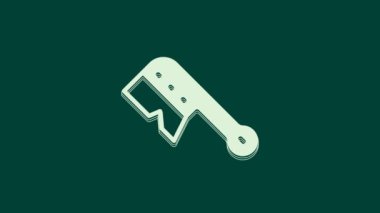 Yeşil arkaplanda beyaz arıcılık ikonu izole edildi. Arı yetiştiricisinin aleti. 4K Video hareketli grafik canlandırması.