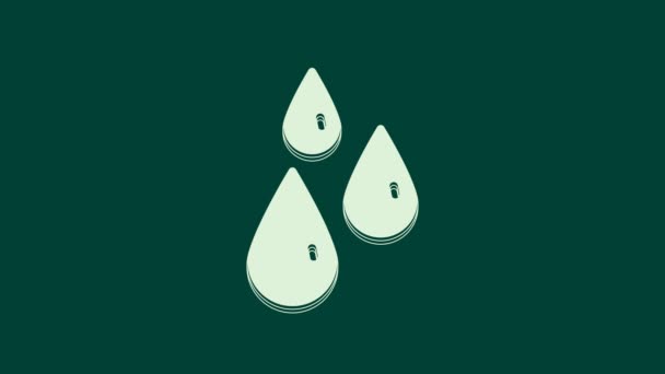 Gotas Blancas Miel Icono Aislado Sobre Fondo Verde Celdas Miel — Vídeo de stock