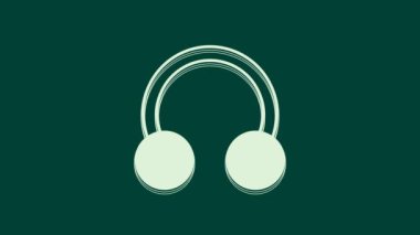 Yeşil arkaplanda beyaz piercing simgesi izole edildi. 4K Video hareketli grafik canlandırması.