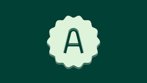 Weißer Prüfungsbogen Mit Einem Symbol Der Note Auf Grünem Hintergrund — Stockvideo