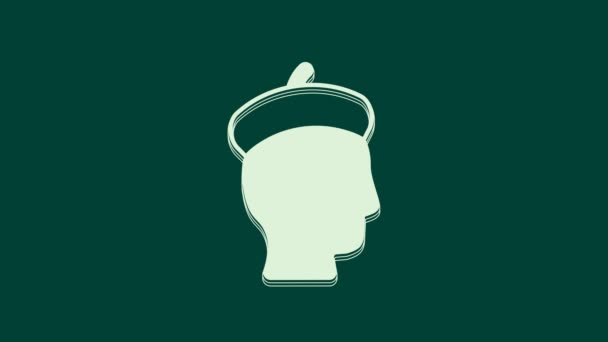 Ікона Білого Француза Ізольована Зеленому Тлі Відеографічна Анімація — стокове відео