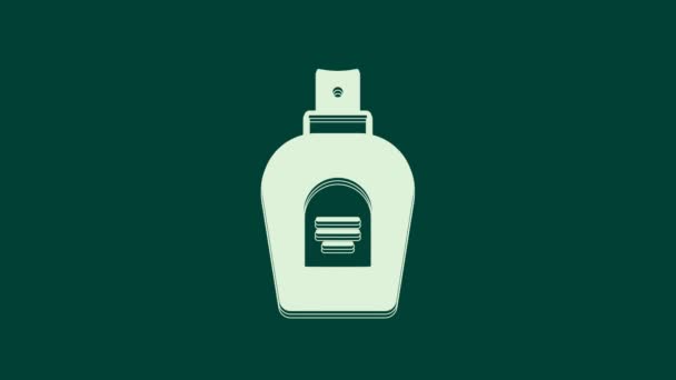 Ikona Bílého Parfému Izolovaná Zeleném Pozadí Grafická Animace Pohybu Videa — Stock video