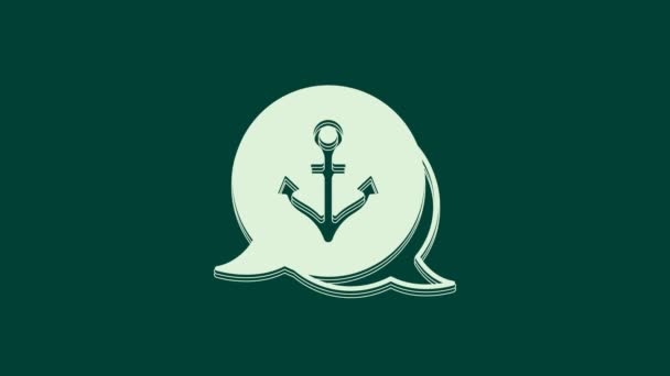 Біла Анхорська Ікона Ізольована Зеленому Тлі Відеографічна Анімація — стокове відео
