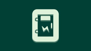 Beyaz Elektrik paneli simgesi yeşil arkaplanda izole edildi. 4K Video hareketli grafik canlandırması.