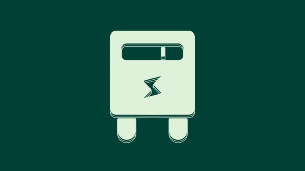 Weißes Stromzählersymbol Isoliert Auf Grünem Hintergrund Video Motion Grafik Animation — Stockvideo