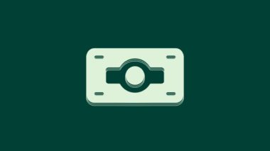White Stacks kağıt para ikonu yeşil arka planda izole. Para desteleri. Para birimi. 4K Video hareketli grafik canlandırması.