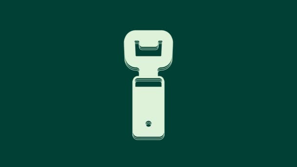 Ikona Otvírače Bílých Lahví Izolovaná Zeleném Pozadí Grafická Animace Pohybu — Stock video
