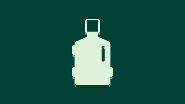 Biała Duża Butelka Ikoną Czystej Wody Zielonym Tle Plastikowy Pojemnik — Wideo stockowe