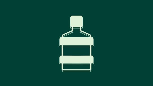 Witte Grote Fles Met Schoon Water Pictogram Geïsoleerd Groene Achtergrond — Stockvideo