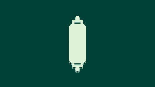 Иконка Белого Роллинга Выделена Зеленом Фоне Видеографическая Анимация — стоковое видео