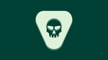 Beyaz Gitar Seçme simgesi yeşil arkaplanda izole edildi. Müzik aleti. 4K Video hareketli grafik canlandırması.