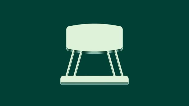 White Pommel Horse Icon Isolated Green Background Sports Equipment Jumping — Stock Video