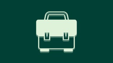 Yeşil arkaplanda beyaz araç kutusu simgesi izole edildi. Alet kutusu tabelası. 4K Video hareketli grafik canlandırması.