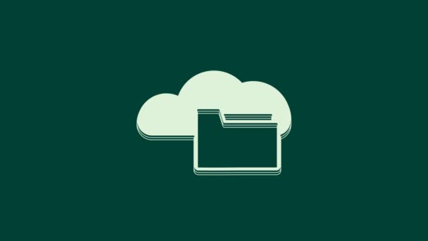 Біла Хмара Або Ікона Бібліотеки Ізольована Зеленому Фоні Навчання Інтернеті — стокове відео