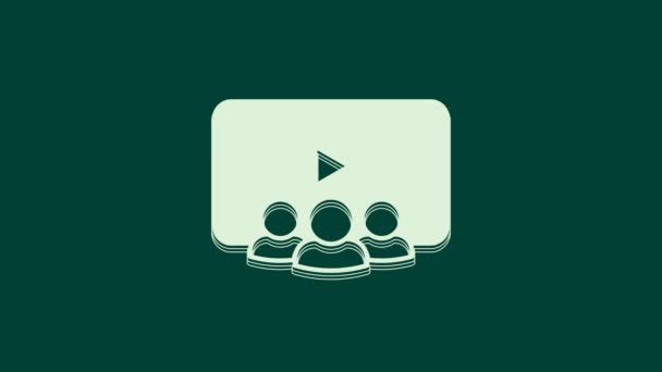Beyaz Çevrimiçi Sınıf Simgesi Yeşil Arkaplanda Izole Edildi Çevrimiçi Eğitim — Stok video