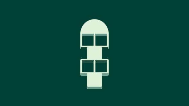 White Hopscotch Symbol Isoliert Auf Grünem Hintergrund Kinder Asphalt Beschichtung — Stockvideo