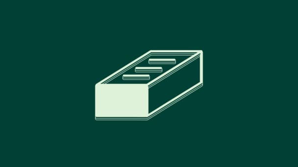 White Brick Symbol Isoliert Auf Grünem Hintergrund Video Motion Grafik — Stockvideo