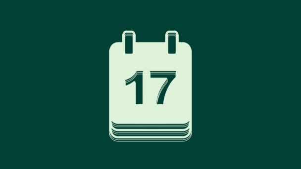 День Білих Святих Патриків Календарним Іконом Ізольованим Зеленому Фоні День — стокове відео