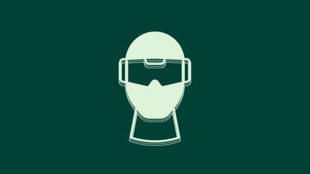 Icono Gafas Realidad Virtual Blancas Aisladas Sobre Fondo Verde Máscara — Vídeo de stock