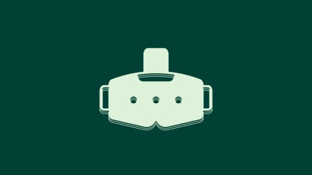 Icono Gafas Realidad Virtual Blancas Aisladas Sobre Fondo Verde Máscara — Vídeo de stock