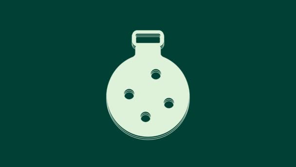 White Bottle Potion Icon Isolated Green Background Flask Magic Potion — Stock Video