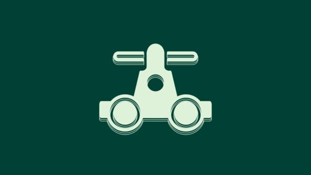 White Draisine Handcar Railway Bicycle Transport Icon Isolated Green Background — Stock Video