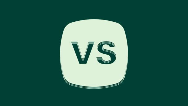 白色Vs维苏斯战斗图标孤立在绿色背景 比赛与比赛 格斗与运动 4K视频运动图形动画 — 图库视频影像