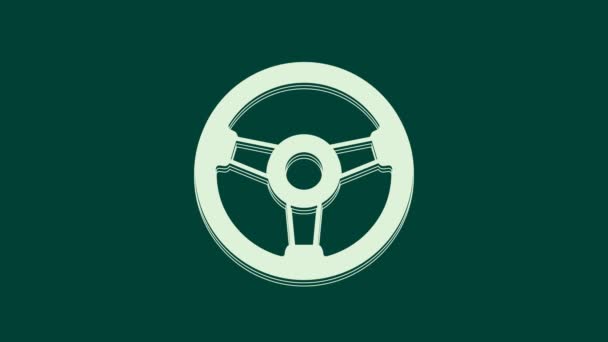 Ikona Simulátoru White Racing Zeleném Pozadí Herní Příslušenství Gadget Pro — Stock video