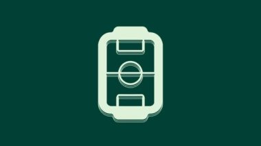 Beyaz Masa futbol oyunu hobisi ya da yeşil arka planda izole edilmiş boş zaman ikonu. Spor takımı oyuncuları. 4K Video hareketli grafik canlandırması.
