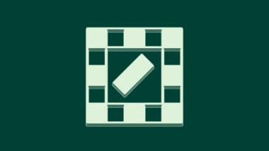 Beyaz Tahta oyun simgesi yeşil arkaplanda izole edildi. 4K Video hareketli grafik canlandırması.