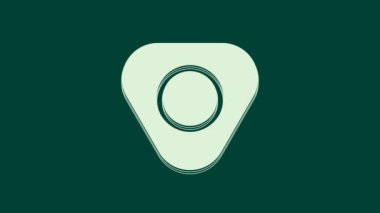 Yeşil arkaplanda beyaz tebeşir ikonu izole edildi. 4K Video hareketli grafik canlandırması.