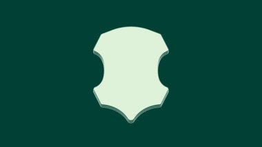 Yeşil arkaplanda beyaz deri ikon izole edilmiş. 4K Video hareketli grafik canlandırması.