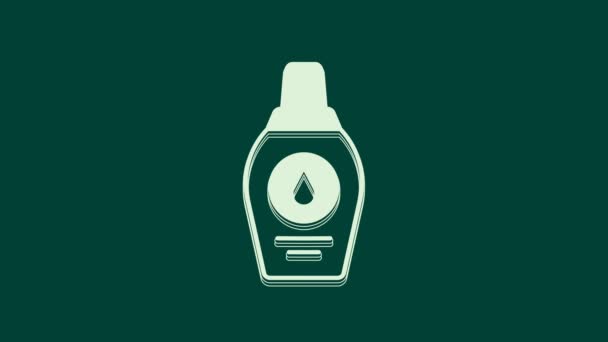 Белая Бутылка Иконки Шампуня Выделена Зеленом Фоне Видеографическая Анимация — стоковое видео