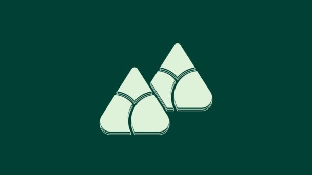 Weiße Zongzi Bambusdampfer Symbol Isoliert Auf Grünem Hintergrund Leckere Reisknödel — Stockvideo