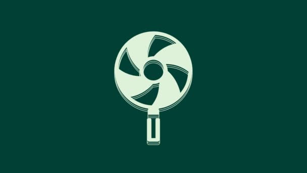 Vit Lollipop Ikon Isolerad Grön Bakgrund Godisskylt Mat Läcker Symbol — Stockvideo